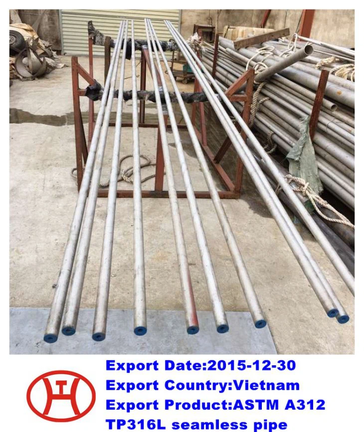 ASTM A312 TP316L 스테인레스 스틸 이음매없는 파이프
